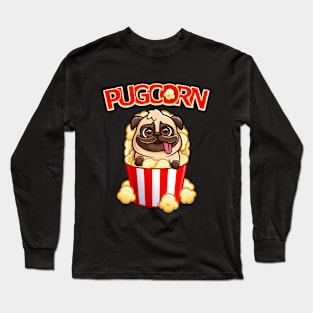 Pug Corn Popcorn Long Sleeve T-Shirt